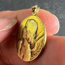 Load image into Gallery viewer, Antique French Holy Angel 18K Yellow Gold Religious Pendant Medal
