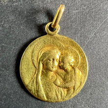 Load image into Gallery viewer, Antique French Madonna and Child 18K Yellow Gold Religious Medal Pendant
