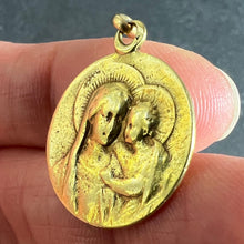 Load image into Gallery viewer, Antique French Madonna and Child 18K Yellow Gold Religious Medal Pendant
