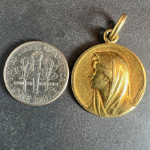 Load image into Gallery viewer, French Becker Virgin Mary 18K Yellow Gold Charm Pendant Religious Medal
