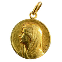 Load image into Gallery viewer, French Becker Virgin Mary 18K Yellow Gold Charm Pendant Religious Medal
