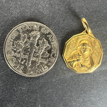 Load image into Gallery viewer, Italian Saint Therese 18K Yellow Gold Charm Medal Pendant
