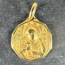 Load image into Gallery viewer, Italian Saint Therese 18K Yellow Gold Charm Medal Pendant
