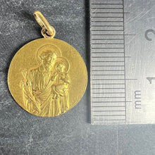 Load image into Gallery viewer, French Tairac Saint Joseph and Jesus 18K Yellow Gold Medal Pendant
