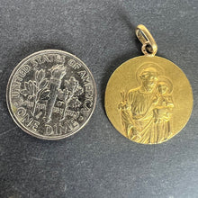 Load image into Gallery viewer, French Tairac Saint Joseph and Jesus 18K Yellow Gold Medal Pendant
