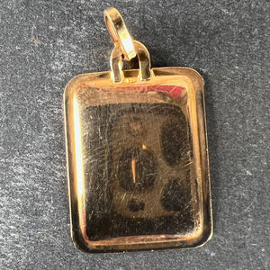 French Leo Starsign Zodiac 18K Yellow Gold Charm Medal Pendant