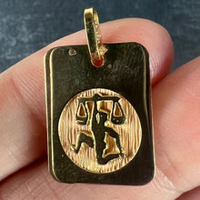Load image into Gallery viewer, French Libra Starsign Zodiac 18K Yellow Gold Charm Medal Pendant
