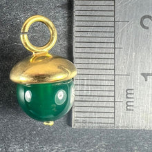 Load image into Gallery viewer, 18K Yellow Gold Green Agate Sphere Charm Pendant
