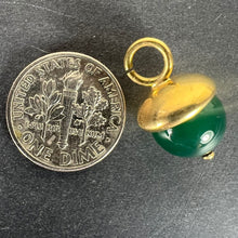 Load image into Gallery viewer, 18K Yellow Gold Green Agate Sphere Charm Pendant
