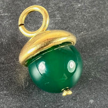 Load image into Gallery viewer, 18K Yellow Gold Green Agate Sphere Charm Pendant
