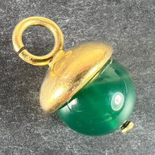 Load image into Gallery viewer, 18K Yellow Gold Green Agate Sphere Charm Pendant
