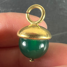 Load image into Gallery viewer, 18K Yellow Gold Green Agate Sphere Charm Pendant
