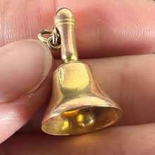 Load image into Gallery viewer, Vintage 9K Yellow Gold Ringing Hand Bell Charm Pendant

