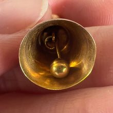 Load image into Gallery viewer, Vintage 9K Yellow Gold Ringing Hand Bell Charm Pendant
