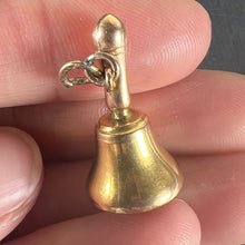 Load image into Gallery viewer, Vintage 9K Yellow Gold Ringing Hand Bell Charm Pendant
