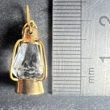 Load image into Gallery viewer, Vintage 18K Yellow Gold Paste Storm Lantern Charm Pendant
