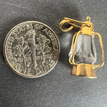 Load image into Gallery viewer, Vintage 18K Yellow Gold Paste Storm Lantern Charm Pendant

