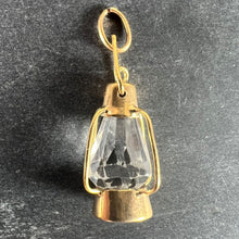 Load image into Gallery viewer, Vintage 18K Yellow Gold Paste Storm Lantern Charm Pendant
