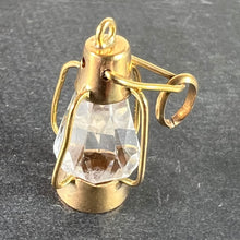 Load image into Gallery viewer, Vintage 18K Yellow Gold Paste Storm Lantern Charm Pendant
