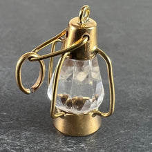 Load image into Gallery viewer, Vintage 18K Yellow Gold Paste Storm Lantern Charm Pendant
