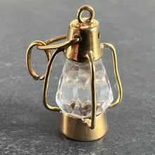Load image into Gallery viewer, Vintage 18K Yellow Gold Paste Storm Lantern Charm Pendant

