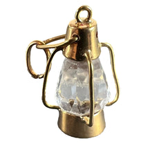 Load image into Gallery viewer, Vintage 18K Yellow Gold Paste Storm Lantern Charm Pendant
