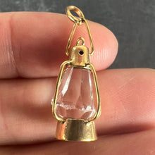Load image into Gallery viewer, Vintage 18K Yellow Gold Paste Storm Lantern Charm Pendant
