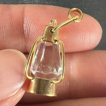 Load image into Gallery viewer, Vintage 18K Yellow Gold Paste Storm Lantern Charm Pendant
