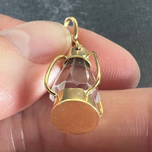 Load image into Gallery viewer, Vintage 18K Yellow Gold Paste Storm Lantern Charm Pendant
