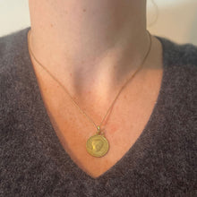 Load image into Gallery viewer, Antique French Descamps Cherub Angel 18K Yellow Gold Charm Pendant Medal
