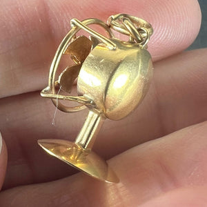 Vintage 18K Yellow Gold Mechanical Desk Fan Charm Pendant