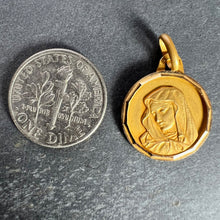 Load image into Gallery viewer, French Virgin Mary 18K Yellow Gold Medal Charm Pendant
