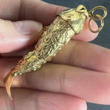 Load image into Gallery viewer, Large Vintage 18K Yellow Gold Articulated Lucky Fish Charm Pendant
