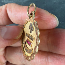 Load image into Gallery viewer, Augis French More Than Yesterday Ruby 18K Yellow White Gold Love Charm Pendant
