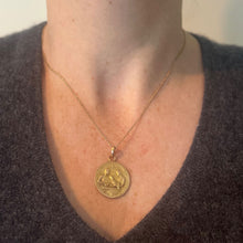 Load image into Gallery viewer, French Dropsy Baptism Angel Holy Dove 18K Yellow Gold Religious Medal Pendant
