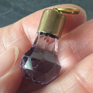 Antique 18K Yellow Gold Amethyst Fob Charm Pendant