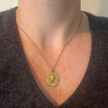 Load image into Gallery viewer, Antique French Vernon Cherub Angel 18K Yellow Gold Charm Pendant Medal
