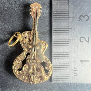 Vintage 9K Yellow Gold Electric Guitar Charm Pendant