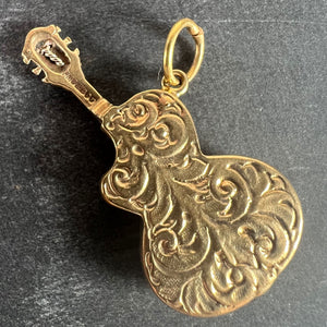 Vintage 9K Yellow Gold Electric Guitar Charm Pendant