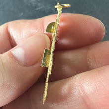 Load image into Gallery viewer, Vintage Aztec Inca God Icon 18K Yellow Gold Emerald Charm Pendant
