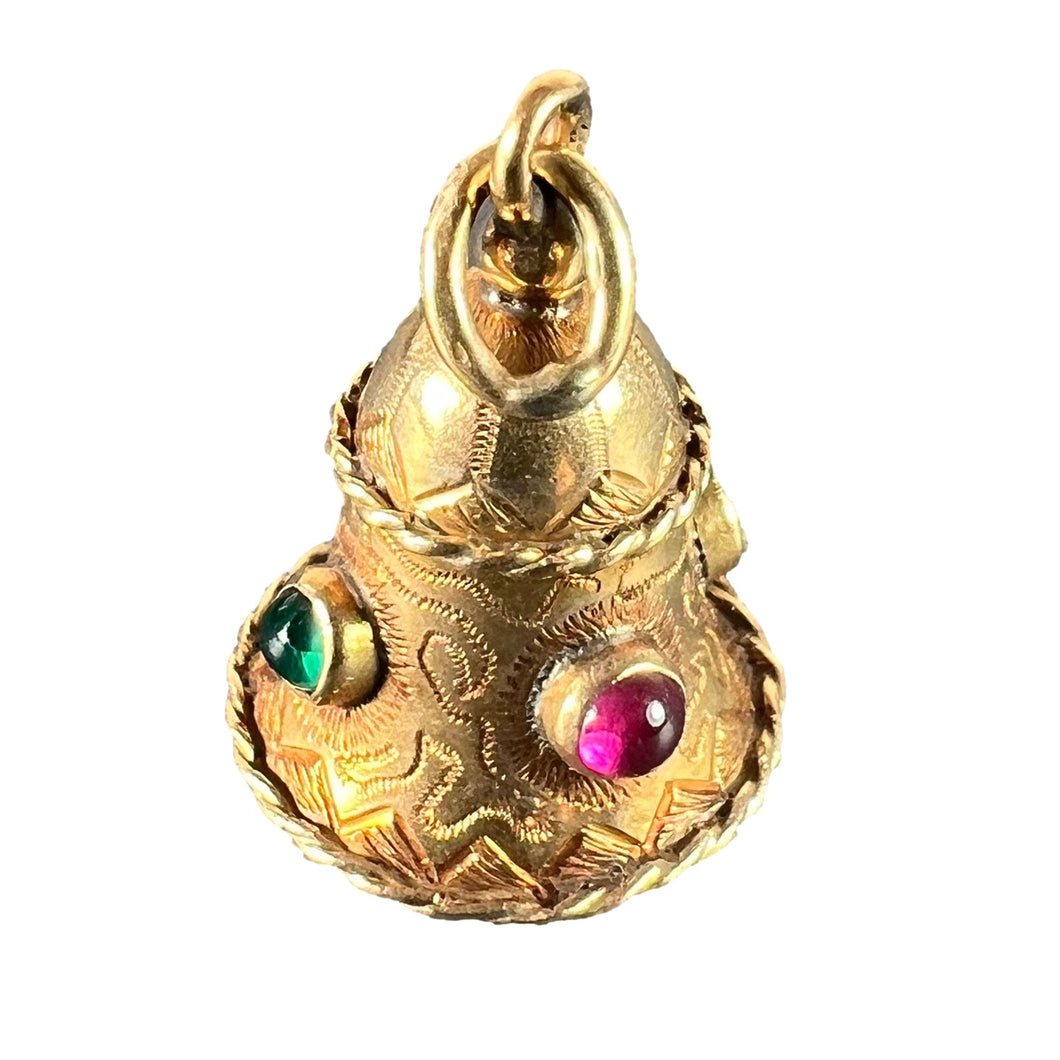 Vintage 18 Karat Yellow Gold Bell Charm Pendant