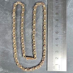 French 18K Rose Gold Fancy Link Chain Necklace