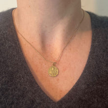 Load image into Gallery viewer, French Mazzoni 18K Yellow Gold St Therese Religious Saint Medal Pendant
