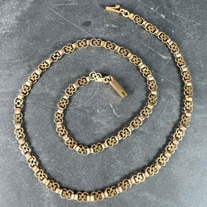 French 18K Rose Gold Fancy Link Chain Necklace