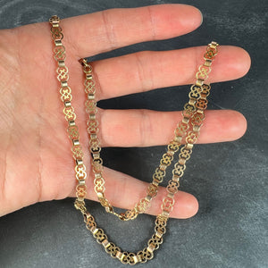 French 18K Rose Gold Fancy Link Chain Necklace