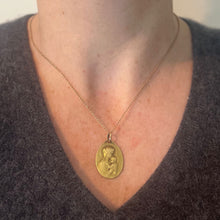 Load image into Gallery viewer, Antique French Rasumny Madonna and Child 18K Yellow Gold Religious Medal Pendant
