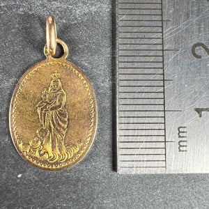 French Madonna and Child 18K Rose Gold Charm Pendant