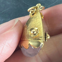 Load image into Gallery viewer, Vintage Rose Quartz Flowers 18 Karat Yellow Gold Charm Pendant
