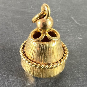 Vintage 18 Karat Yellow Gold Amethyst Barrel Charm Pendant