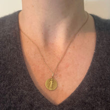 Load image into Gallery viewer, French Rasumny Virgin Mary Miraculous Medal 18K Yellow Gold Charm Medal Pendant

